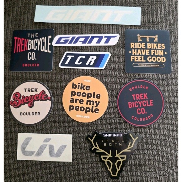 10x Biking Cycling Outdoor Stickers Mixed Lot Liv Shimano XTR Trek Boulder Giant - Picture 5 of 5